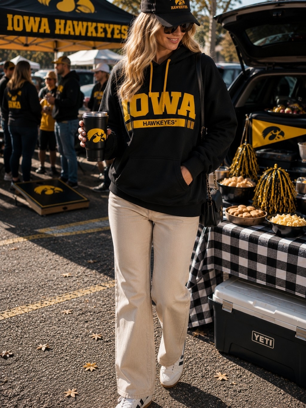 Champion Black & Gold Iowa Hawkeyes Crewneck Sweatshirt